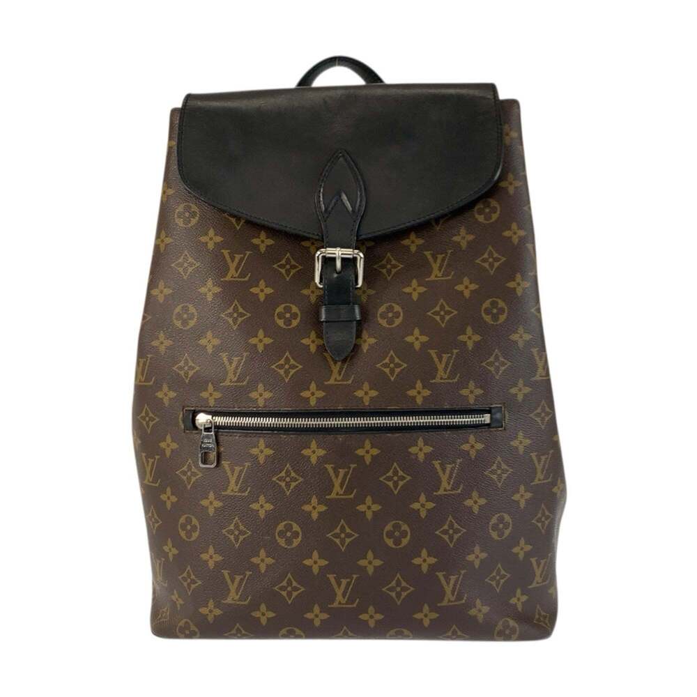 LOUIS VUITTON Black Monogram Leather Backpack - Picture 1 of 10
